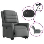 vidaXL Fauteuil inclinable de massage électrique Gris foncé Tissu