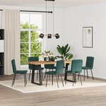 vidaXL Chaises à manger lot de 6 vert foncé velours