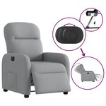 vidaXL Fauteuil inclinable électrique Gris clair Tissu