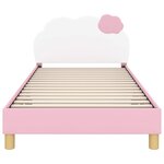 vidaXL Cadre de lit pour enfants avec tête de lit Rose 90 x 190 cm PU