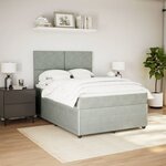 vidaXL Sommier à lattes de lit et matelas Gris clair 140x190cm Velours