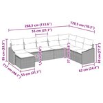 vidaXL Ensemble de jardin 8 pièces avec coussins en rotin poly noir