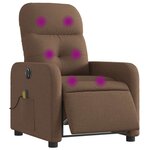 vidaXL Fauteuil inclinable de massage électrique marron tissu