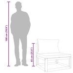 vidaXL Canapé central de jardin et coussins verts bois massif d'acacia