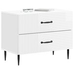 vidaXL Cabinet de chevet Blanc brillant 62 x 34 5 x 47 5 cm