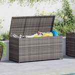 vidaXL Boîte de rangement de jardin gris 120x50x60 cm résine tressée