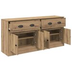 vidaXL Buffets avec tiroir 2 Pièces Chêne artisanal 70 x 35 5 x 67 5 cm