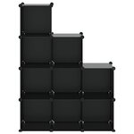 vidaXL Cubes de rangement 9 Pièces Noir PP