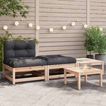 vidaXL Canapé de jardin sans accoudoirs avec coussins et repose-pieds