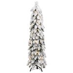vidaXL Sapin de Noël artificiel pré-éclairé avec 80 LED/neige floquée