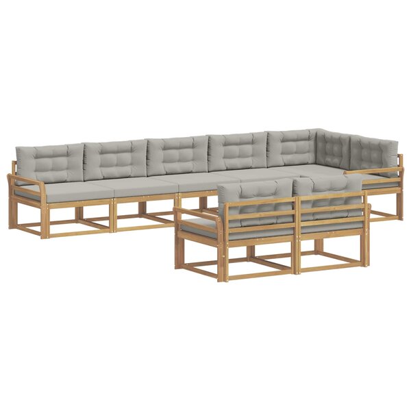 vidaXL Ensemble de canapés d'extérieur 6 Pièces Blanc et gris clair
