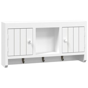 vidaXL Armoire à clés Blanc 40x8 5x20 cm Bois d'ingénierie et acier