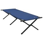 vidaXL Lit de camping pliant 2 Pièces Bleu Tissu Oxford