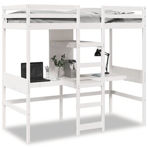 vidaXL Cadre de lit superposé sans matelas blanc 75x190 cm pin massif