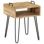 vidaXL Table de chevet Bois de manguier massif 40 x 34 x 47 cm