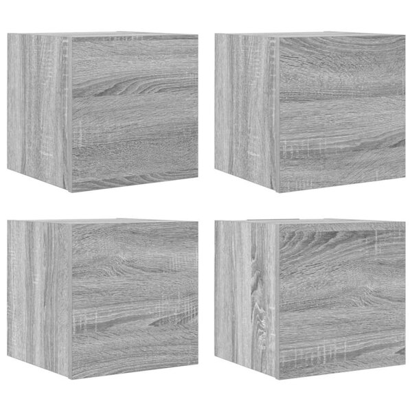 vidaXL Meubles TV muraux 4 Pièces Sonoma gris 30 5x30x30 cm