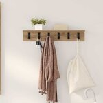 vidaXL Porte-manteau mural chêne artisanal 60 x 10.5 x 10.5 cm
