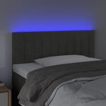 vidaXL Tête de lit à LED Gris foncé 90x5x78/88 cm Velours