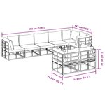 vidaXL Ensemble de canapé de jardin avec coussin 9 Pièces Noir Aluminium
