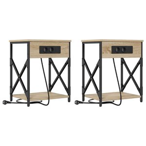 vidaXL Cabinet de chevet 2 Pièces Chêne Sonoma 41 x 31 x 51 cm