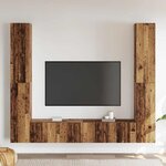 vidaXL Meubles TV muraux 6 Pièces vieux bois bois d'ingénierie