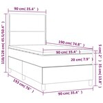 vidaXL Sommier à lattes de lit avec matelas et LED Bleu foncé 90x190cm