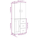 vidaXL Buffet haut Noir 69 5x34x180 cm Bois d'ingénierie