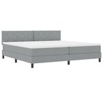 vidaXL Lit à ressorts avec matelas et LED gris clair 200x200 cm en tissu