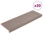 vidaXL Tapis d'escalier 30 pièces 65 x 21 x 4 cm Marron clair Bord rectangulaire