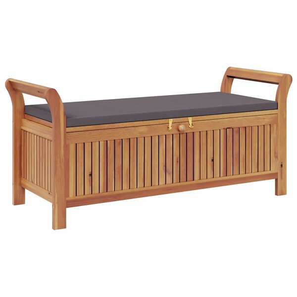 vidaXL Banc de rangement de jardin avec coussin 126 cm Bois d'acacia