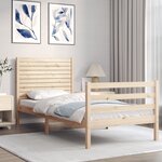 vidaXL Cadre de lit et tête de lit 100x200 cm bois massif