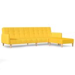vidaXL Canapé-lit à 2 places avec repose-pied Jaune Tissu