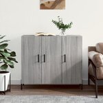 vidaXL Buffet sonoma gris 90x34x80 cm bois d'ingénierie