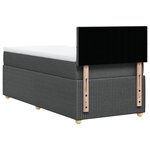 vidaXL Sommier à lattes de lit avec matelas Gris foncé 90x200 cm Tissu