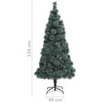 vidaXL Arbre de Noël artificiel avec LED et boules Vert 150 cm PVC PE