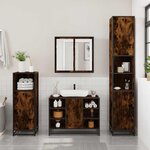 vidaXL Armoire lavabo de salle de bain chêne fumé bois d'ingénierie