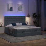VidaXL Cadre de lit ottoman avec matelas gris foncé 180x200cm velours