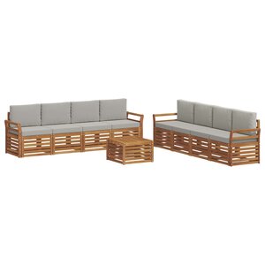 vidaXL Ensembles de canapés avec coussin 9 Pièces Gris Naturel et Clair