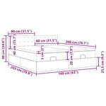 VidaXL Cadre de lit ottoman et matelas gris clair 160x200cm tissu