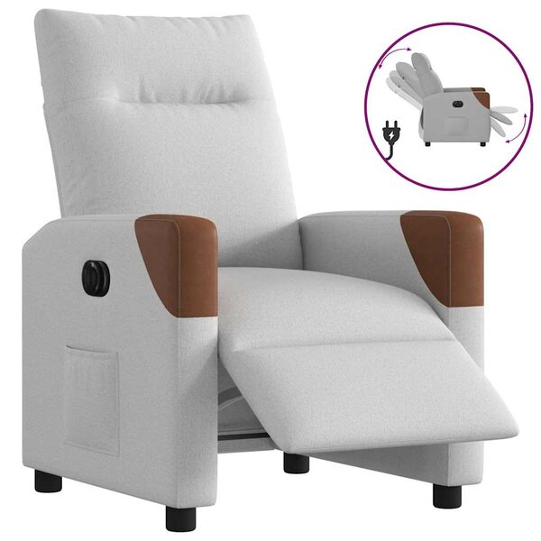 vidaXL Fauteuil inclinable électrique gris nuage tissu