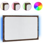 vidaXL Miroir de salle de bain à LED chêne marron bois d'ingénierie