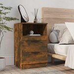 vidaXL Tables de chevet 2 Pièces Chêne fumé Bois d'ingénierie