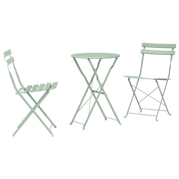 vidaXL Ensemble bistro pliant 3 Pièces Vert menthe clair Acier