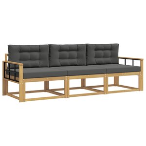 vidaXL Ensemble de canapés d'extérieur 3 pc Blanc et anthracite
