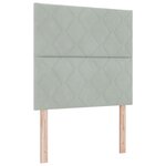 vidaXL Tête de lit en velours gris clair avec un design à blocs de diamant – 100 cm