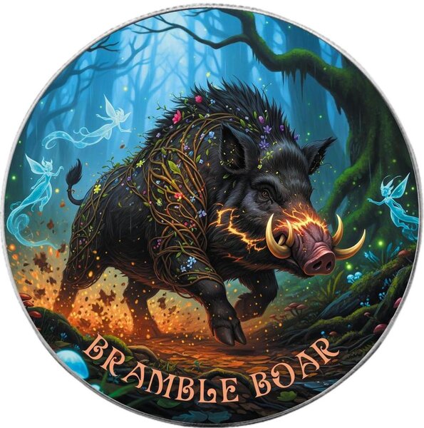 Pièce de monnaie en Argent 1 Dollar g 31.1 (1 oz) Millésime 2025 Forest Totems BRAMBLE BOAR