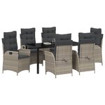 vidaXL Ensemble de salle à manger pour jardin 7 Pièces Gris clair