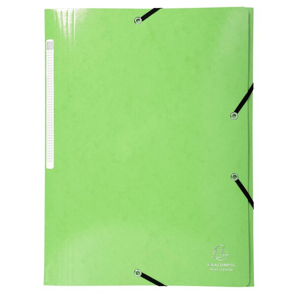 Chemise À Élastiques 3 Rabats Maxi Capacity Carte Lustrée Pelliculée 425gm2 Iderama A4 - Vert Anis - X 25 - Exacompta