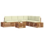 vidaXL Ensemble de canapés d'extérieur 7 Pièce Naturel et Crème