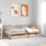 vidaXL Lit de jour avec tiroirs sans matelas 90x190 cm bois massif